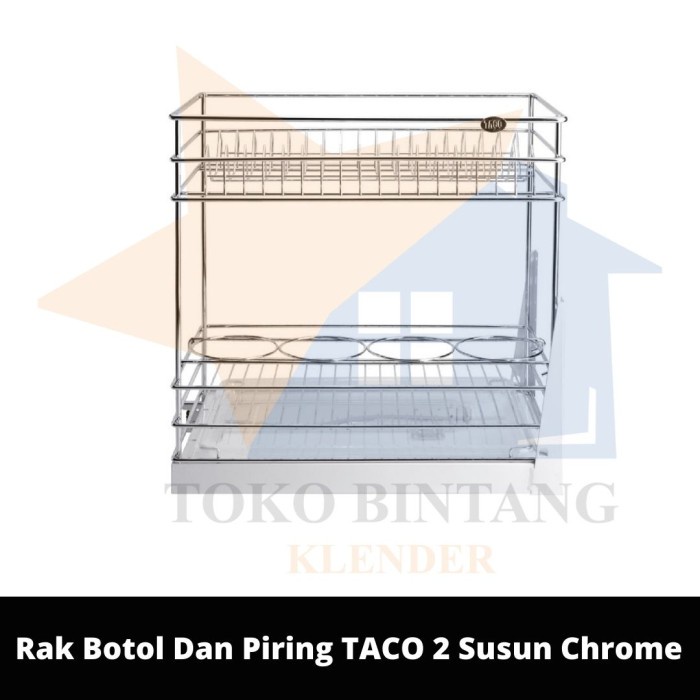 Rak Botol - Rak Botol Dan Piring Taco 2 Susun Chrome