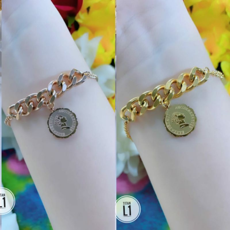 Gelang Tangan Dream Catcher Bracelet Koin Sterling Silver 18K N29092101