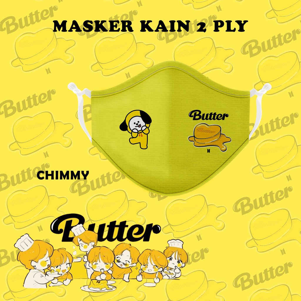 [MASKER] Kain 2 ply bts butter army premium quality digital printing