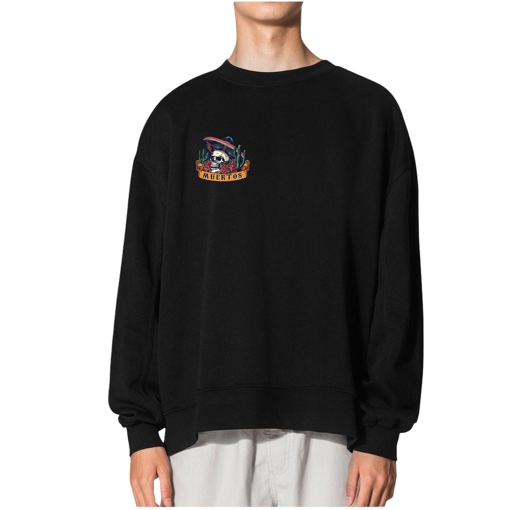 Crewneck Pria Muertos Sweater Fleece Size M - XXL