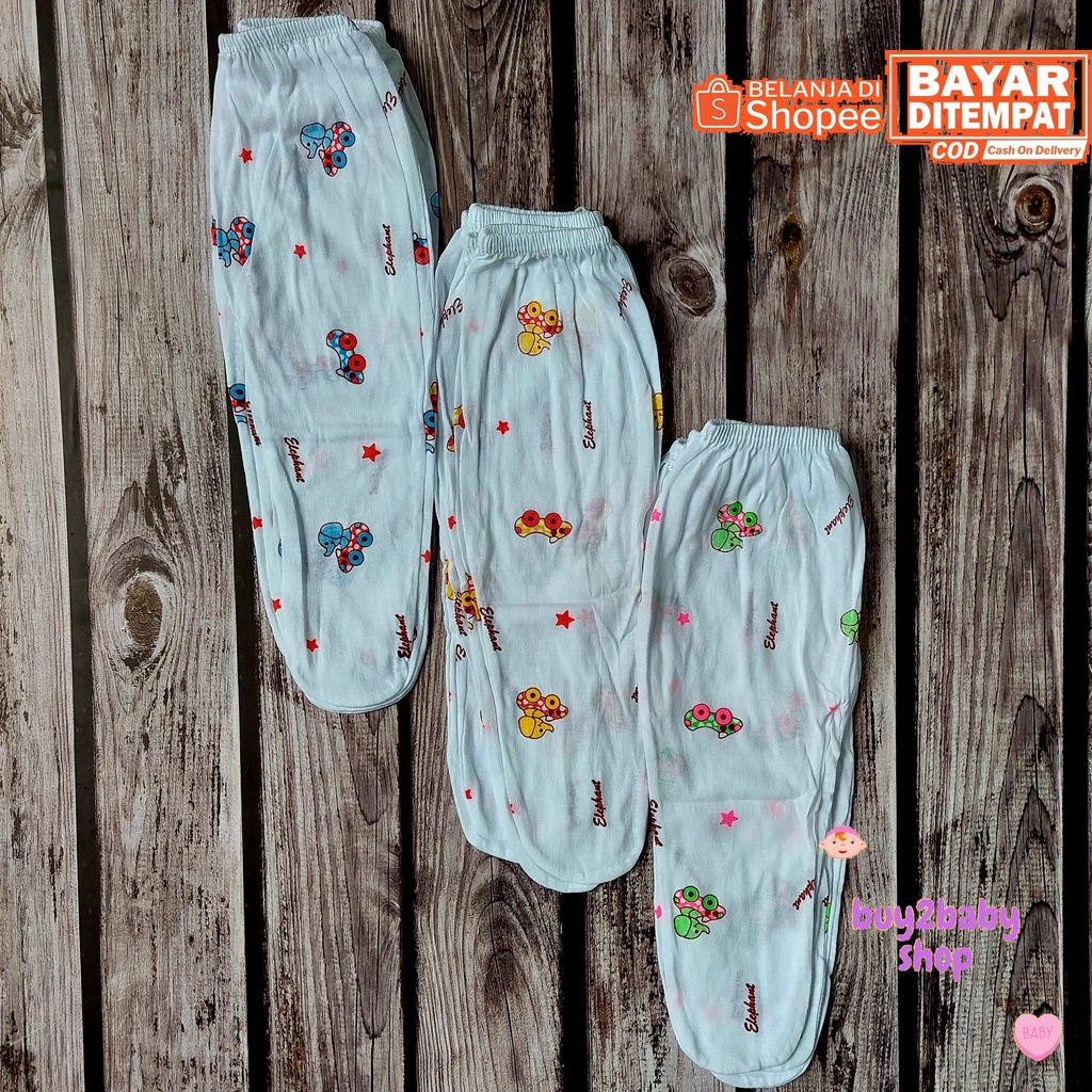 3 Celana panjang bayi model tutup kaki murah Sunjolly usia 6-12 Bulan isi 3 PCS