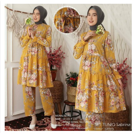 ORIGINAL Stelan Serena Set by Gagil - stelan celana dan tunik katun realpic Set Tuniq Sabrina