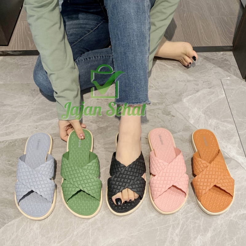 Sandal Tawana Women Flat Sendal Slip On Wanita 2020X