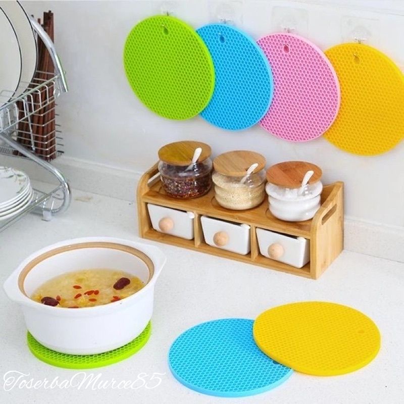 Jual tatakan panci anti panas silikon / tatakan panci tahan panas