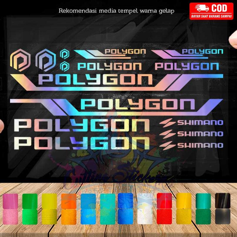 PMK.247308 ▪ Cutting Stiker Polygon Variasi Sepeda Sticker Frame Aksesoris Body Style Lipat Keren De