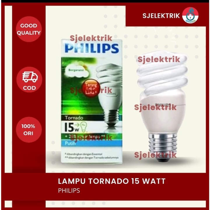 Lampu Philips Tornado 15 Watt Spiral 15 W Lampu Philip Tornado Spiral 15 Watt