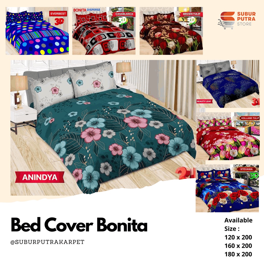 BED COVER BONITA KING VARIAN C 180 x 200 CM RUMBAI