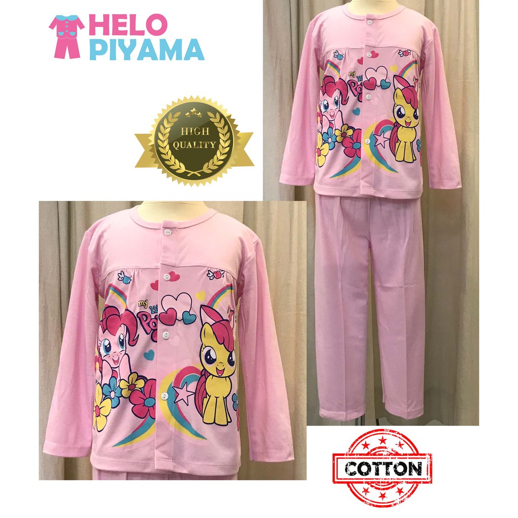 Helo Piyama - Baby Doll  / Baju Tidur Stelan Kaos Anak Cewek Little Pony.