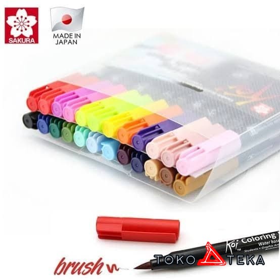 

COD Sakura Koi Coloring Brush Pen Set 24 Color Warna / Spidol Kuas Murah