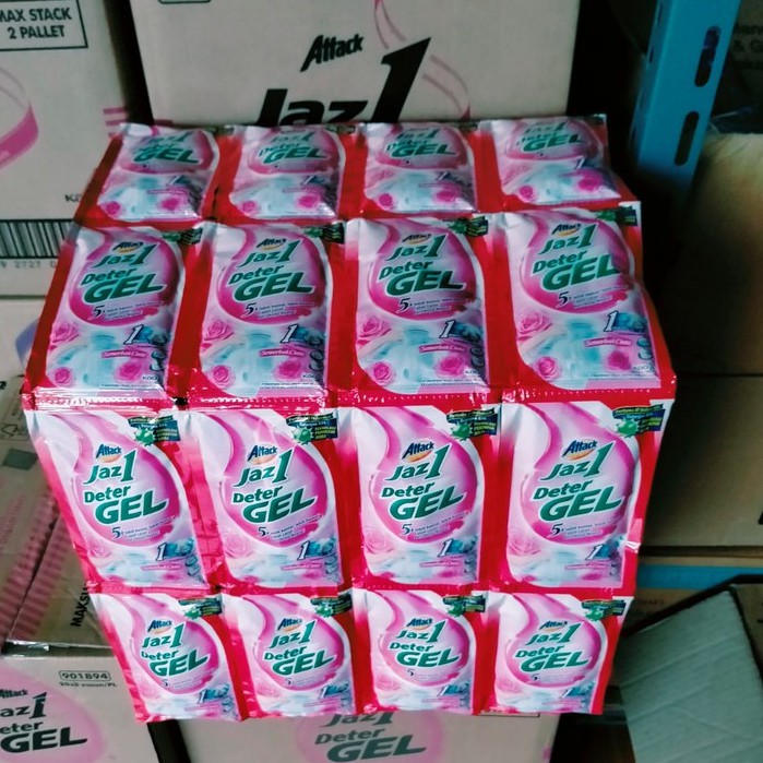 JAZ1 DETER GEL SEMERBAK CINTA RENCENG 38gr ISI 6 sachet