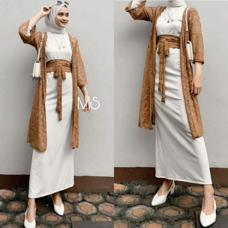 PCS SET CARDI FADRELLA 2IN1 MAXY MOSCREPE DAN CARDI BRUKAT MS ADA VIDEO REVIEW ASLI PRODUK