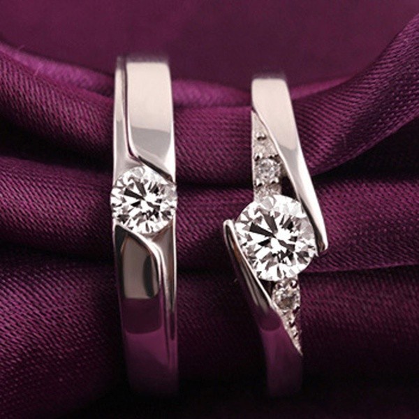 Cincin Kawin Murni Asli Cincin Hitam Silver 925 Nikah Perak Pria Sepasang Wanita Silver Wedding Ring