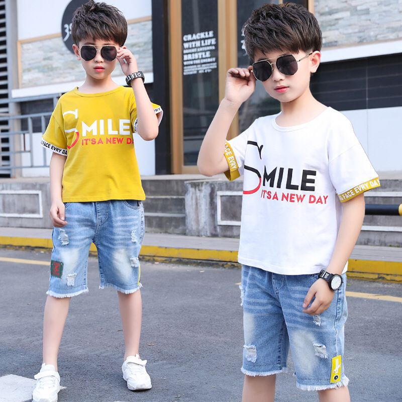 (LOLI-JKT) BOY-07 STELAN ANAK COWOK IMPORT CASUAL MODE &quot;SMILE IT'S A NEW DAY&quot; 110-160