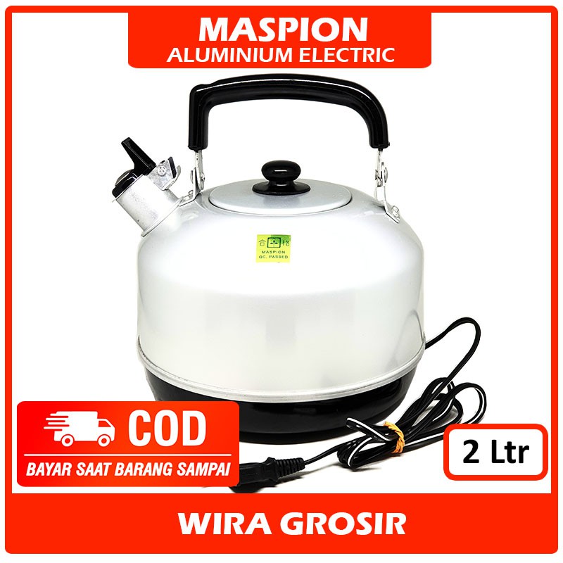 Maspion Ceret Listrik Bunyi Aluminium 2 Liter 20cm | Teko Siul Masak Air Panas | Whistling Kettle
