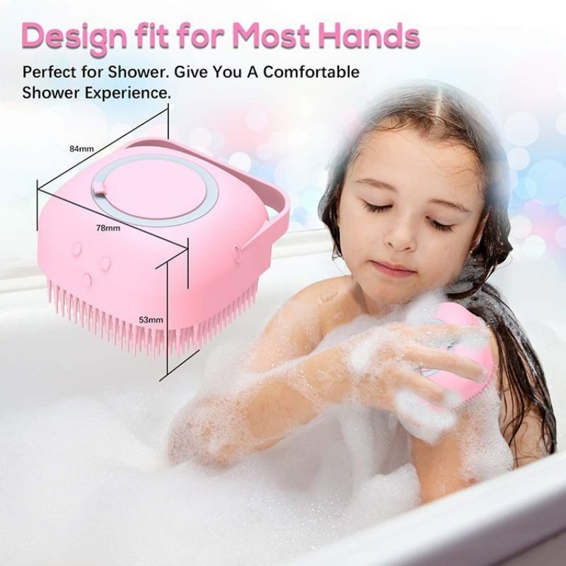 Sikat Dispenser Sabun Cair dan Batang untuk Mandi / Spons Mandi / Sikat Badan Silikon Lembut Sikat Badan Kepala Shower Brush Silicone Dispenser