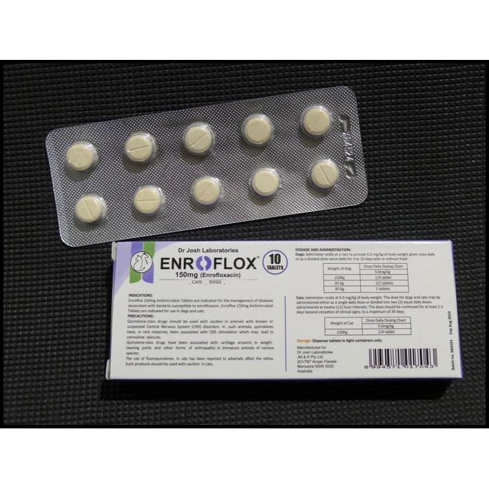 Obat Flu Pilek Flue Anjing Kucing Enroflox Enrofloxacin 150Mg