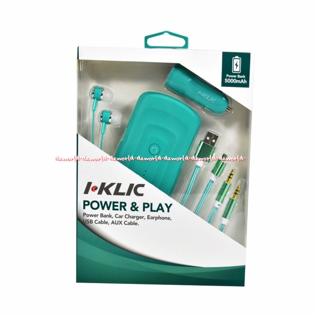 I Klic Power Play 5in1 Power Bank Set Dengan Headset Kabel AUX Tosca