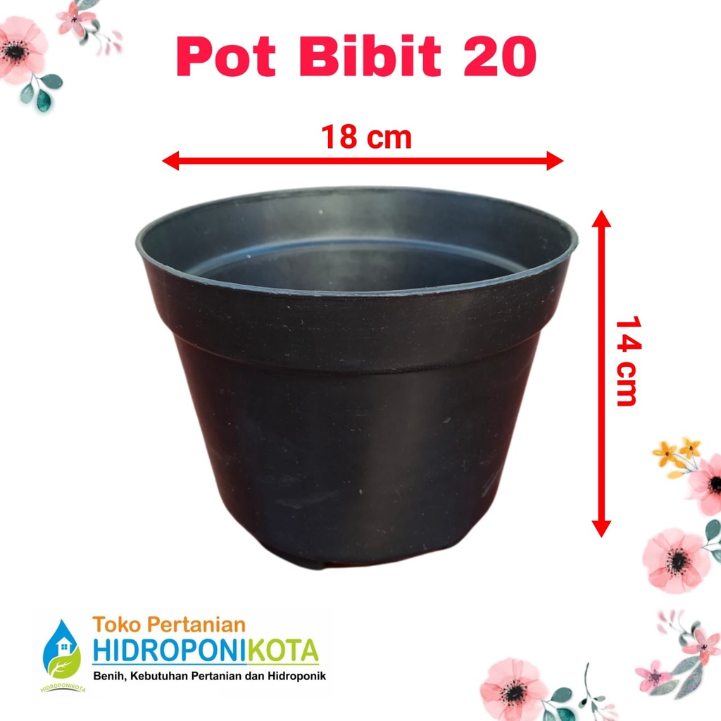 RUPLAS - POT POLOS 20 hitam - pot bibit hitam - pot hitam polos - pot bunga - pot plastik