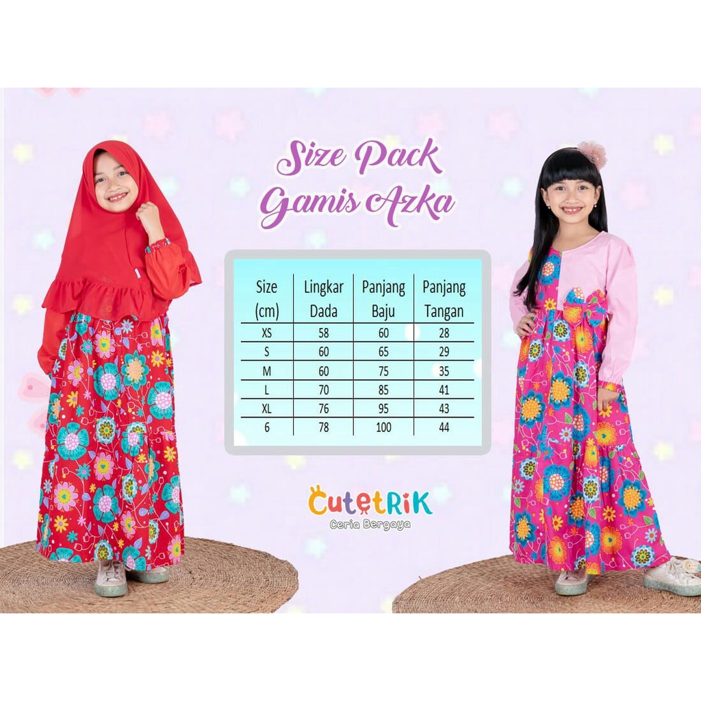 Gamis Anak perempuan Cutetrik  baju anak muslim