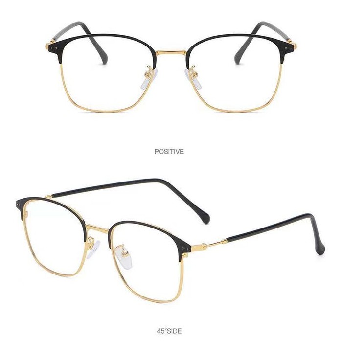 2 In 1 Kacamata lensa photocromic anti radiasi wanita pria kacamata bingkai Titanium komputer Anti UV   fotocromic #61-PC-61 Gold