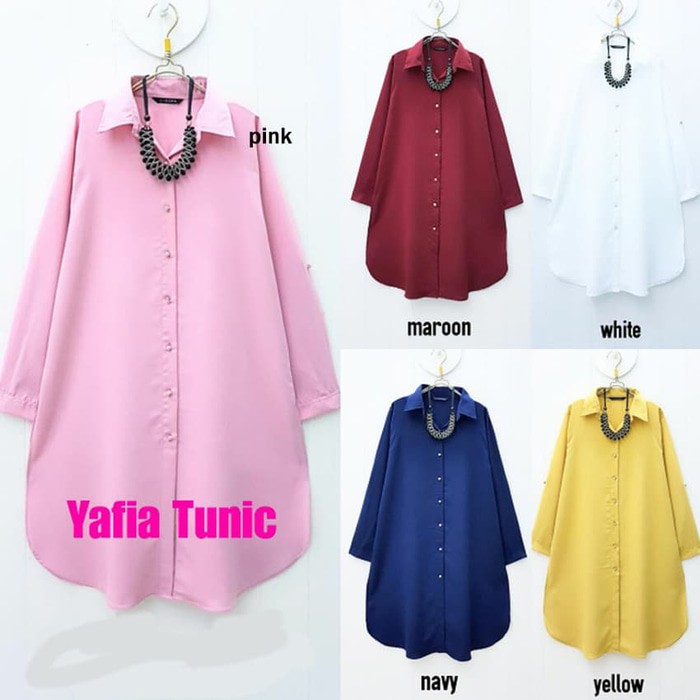 diskon termurah Baju Atasan Yafia Tunic Baju Muslim Blus Muslim - Maroon, XL