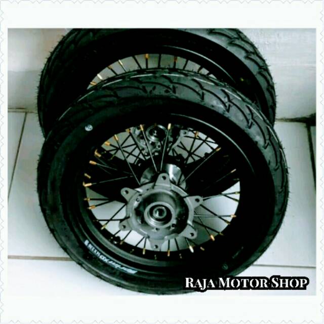 Velg set plus ban Honda CRF 150L ring 14 x 250/300 tapak lebar hole36
