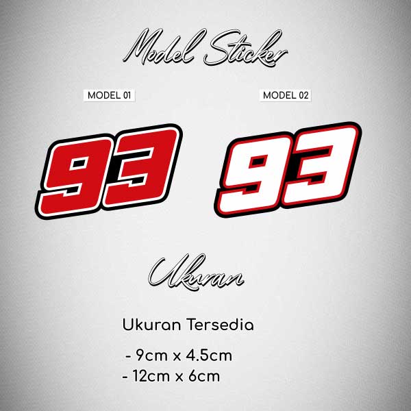 Stiker 93 Marc Marquez 2021 3 warna Sticker Motor Mobil 93 Marc Marquez  2021