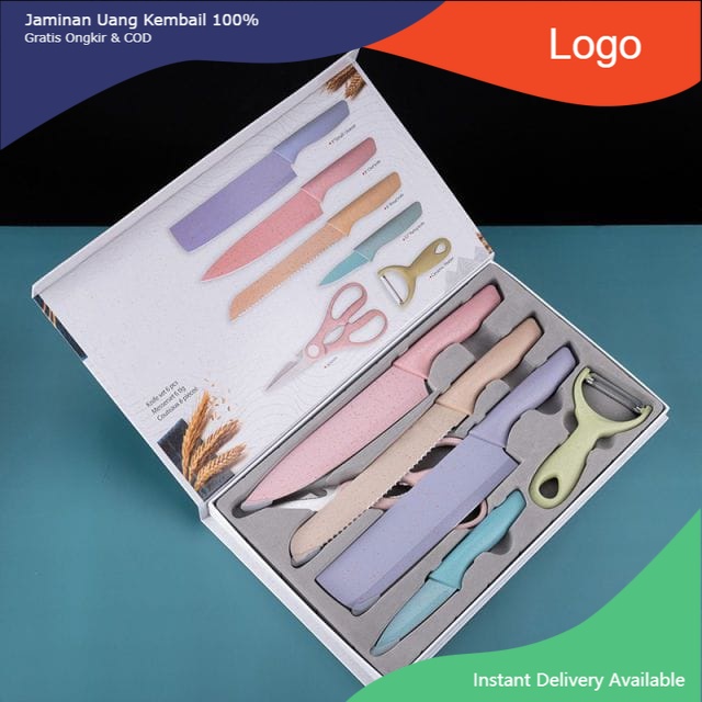 [MURAH] pisau set 6in1 anti lengket Pisau Dapur Set Premium Quality 6 In 1 PADMA