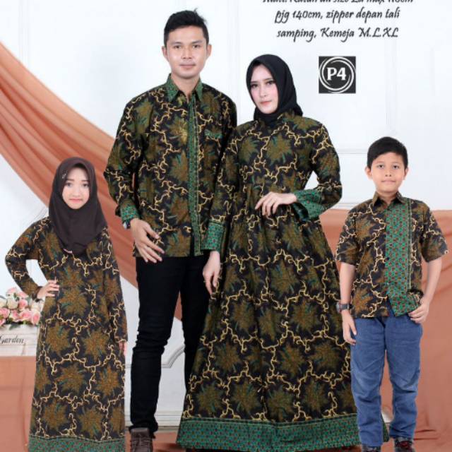 Sarimbit/couple batik keluarga sania ruffle ndoro jowi fashion muslim fashion keluarga termurah