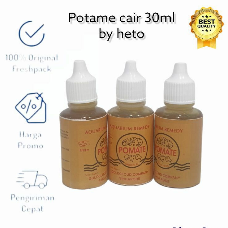 pomate cair obat ikan hias obat whitespot , finrot , anti stress by heto ORIGINAL!!