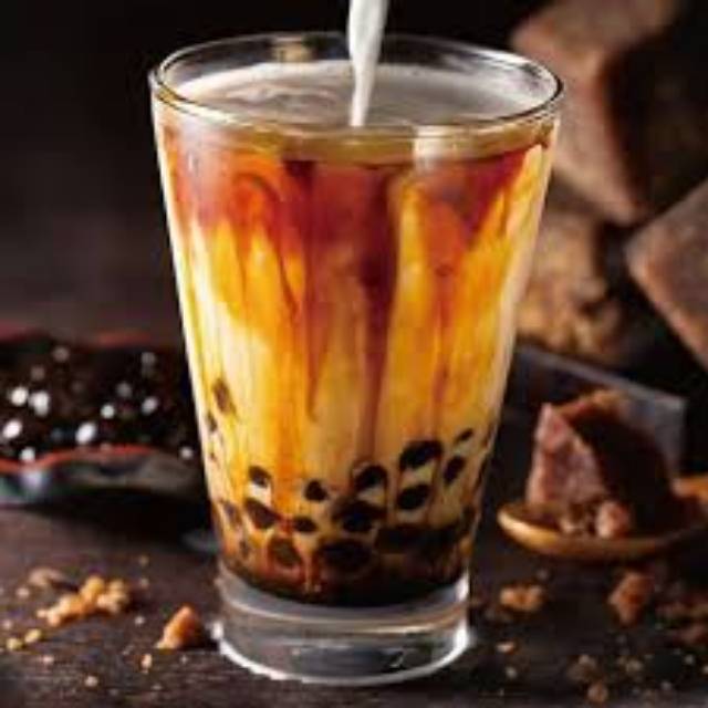 Paket boba milk tea 100grr + brown sugar 100ml + bubble 200gr tapioca pearl halal drink powder bubble tea