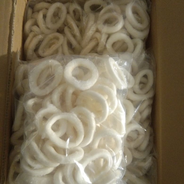 

Ay00! Cumi Ring/ Cumi Ring Frozen/ Squid Ring Import/ Calamari Ring- PER 1KG