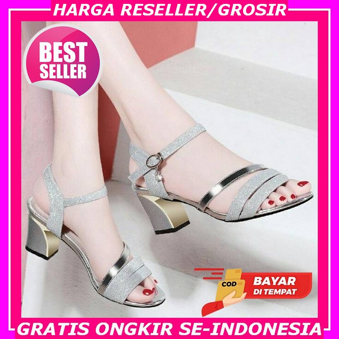 Heels Hills Heel Sepatu Hak Tinggi Hak Tahu Sandal Haihil Ibu2 Kondangan Pesta Murah Import Mewah Te