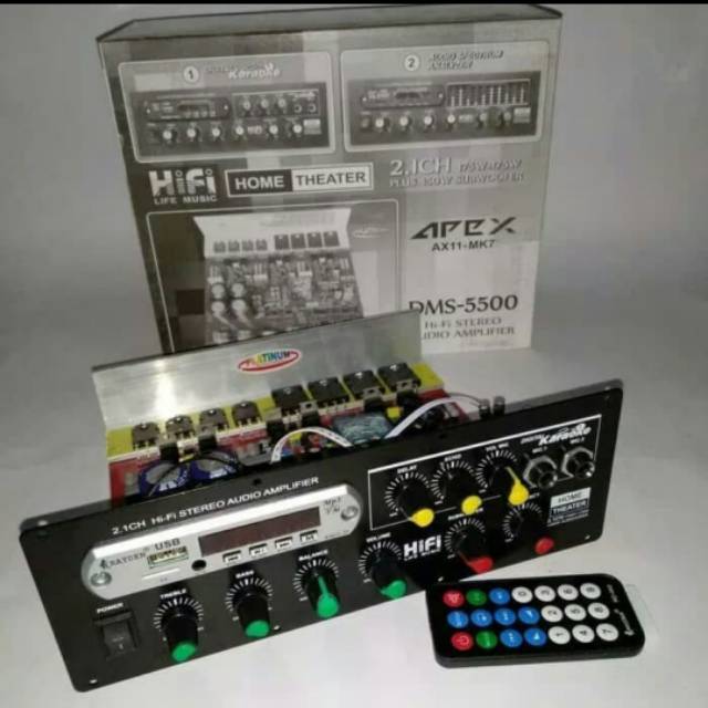 KIT POWER HOME TEATHER 2.1 CHANNEL + MP3 BLUETOOTH + DIGITAL ECHO DMS-5500