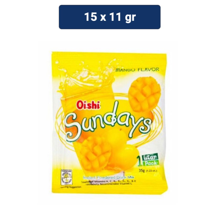 Oishi Sundays Powder Drink Rasa Mangga 15 x 11 gr