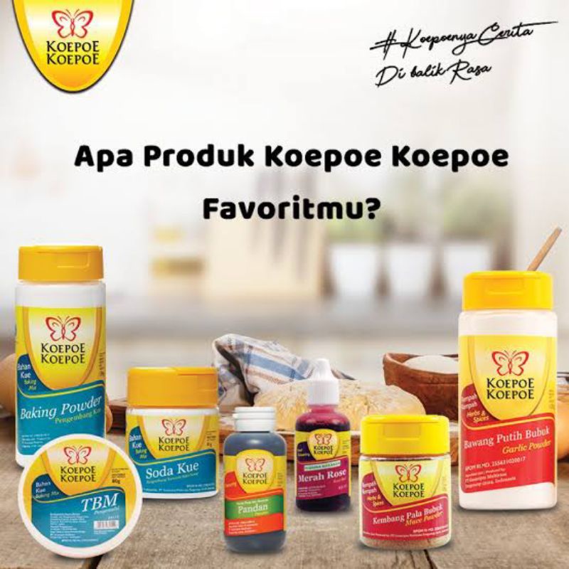 

Koepoe Koepoe Bumbu/rempah/bahan baking/ragi/gist/soda kue/baking powder/cmc/lada putih/kayu manis/soda kue/lengkuas