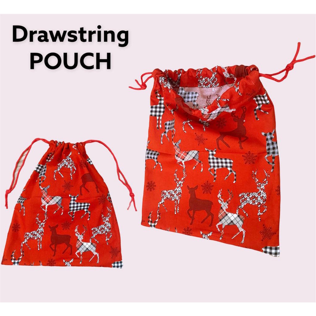 Fawn'G Handmade - Drawstring POUCH Serut Natal / kantong Serut Natal