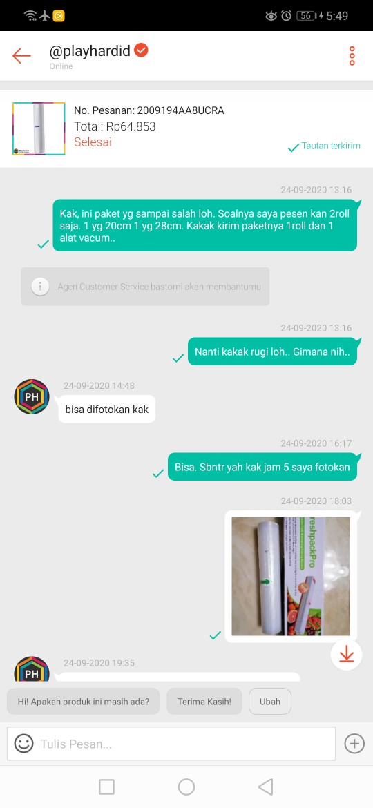 Kantong Plastik Vacuum Storage Bag 28x500cm 1 Roll