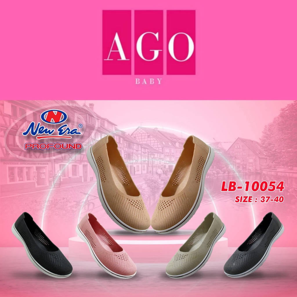 ago NEW ERA LB 10054 Sepatu Slip On Wanita Karet TERBARU Original Murah