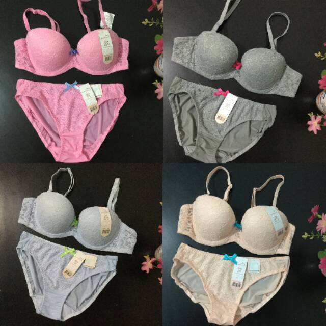 Young hearts bra set 32B brukat half cup [original]