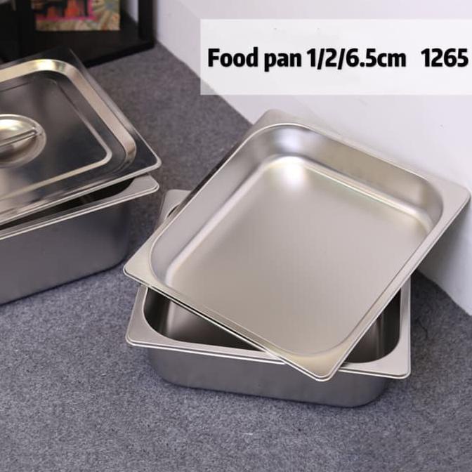 SALE Food pan prasmanan Stainless ukuran 1/2 tinggi 6.5CM / Wadah Stainless/TOPLES PLASTIK/TOPLES KA