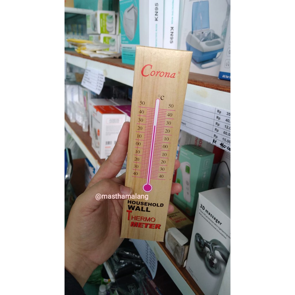 *Mastha Malang*Thermometer Ruangan / Termometer Raksa Kayu / Alat Ukur Suhu Ruangan