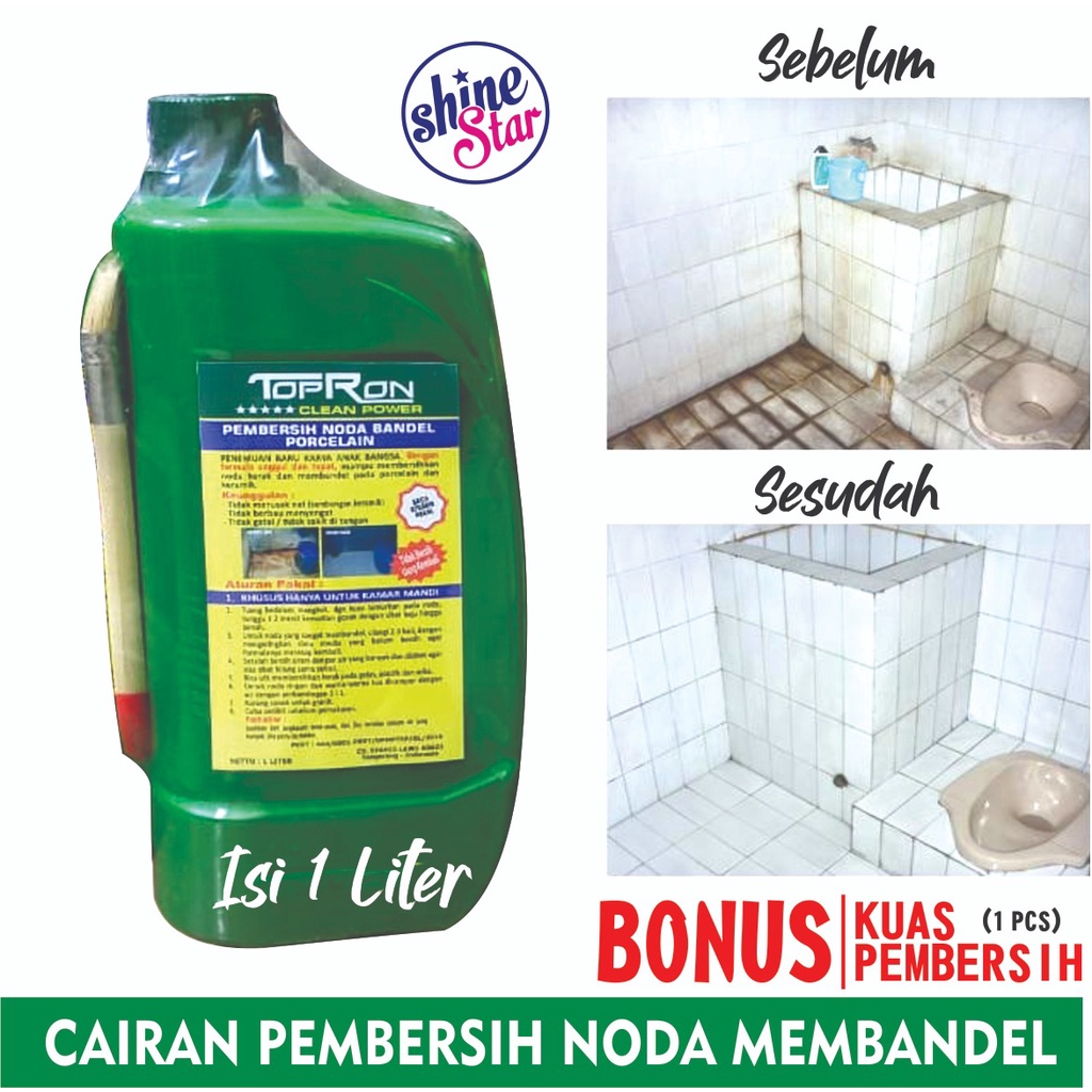 Topron Clean Power Original 100% Pembersih Kerak Kamar Mandi  Lantai Gratis Kuas Cantik