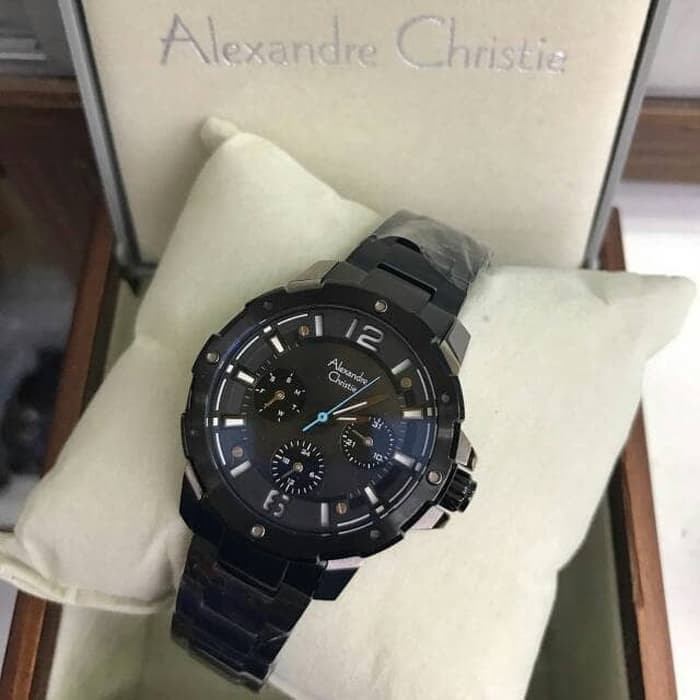 JUAL JAM BRENDED WANITA MURAH I  ALEXANDRE CHRISTIE AC 6410 WANITA MULTIFUNGTION FULL BLACK DJARUM