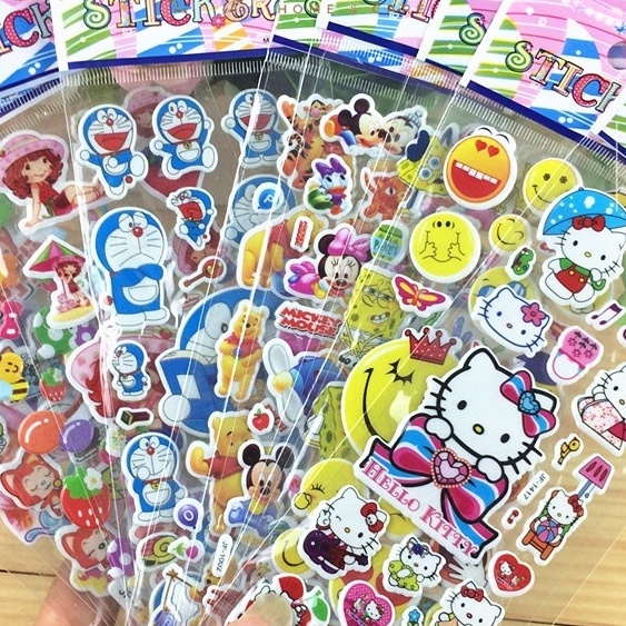 Sticker Timbul 3D / Sticker Anak Timbul / Mainan Sticker Timbul / Stiker 3D / Mainan Stiker Tempel 3D