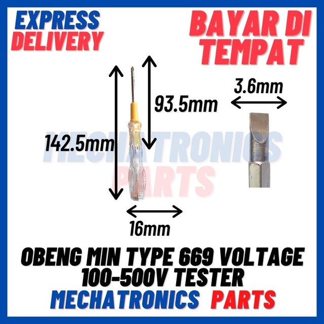 [DEV-9270] OBENG MIN SCREWDRIVER TESPEN TYPE 669 VOLTAGE 100-500V TESTER