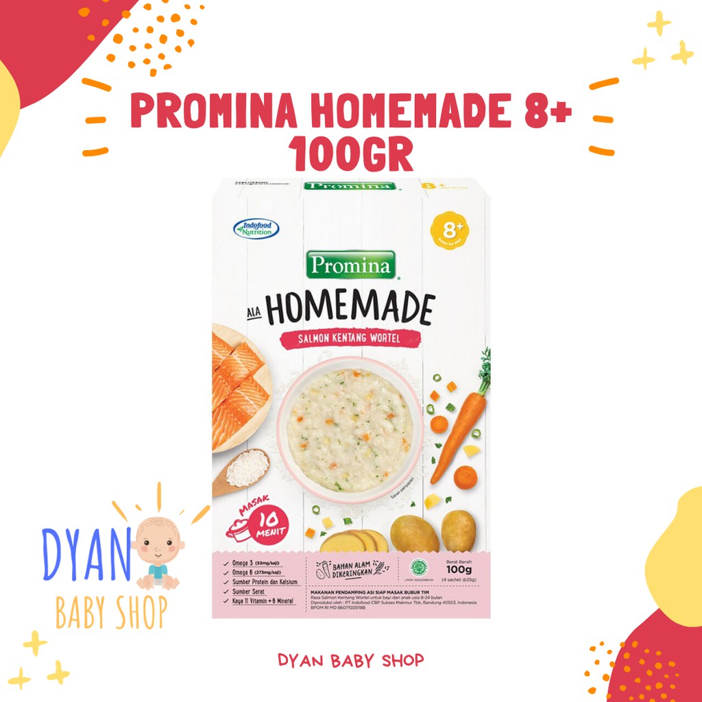

Promina Homemade 8+ 100gr Rasa Salmon Kentang Wortel