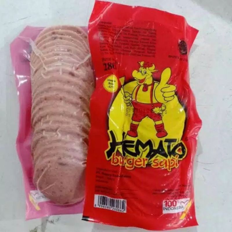 

HEMATO BEEF BURGER MINI ( 20S ) / BURGER SAPI MIN 280 GRAM / FROZEN FOOD