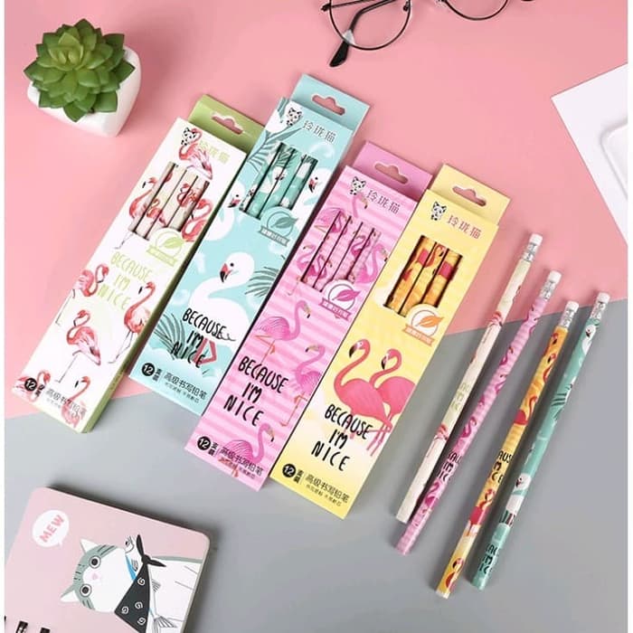 

Pensil HB dengan Penghapus Motif Burung Flamingo