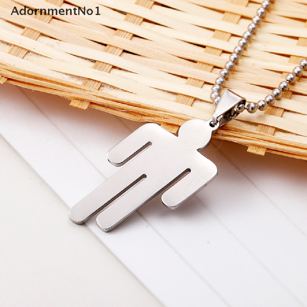 (AdornmentNo1) Kalung Rantai Dengan Liontin Billie Eilish Bahan Stainless Steel Untuk Wanita